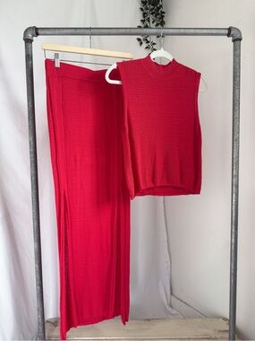 Knit beach maxi skirt set